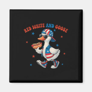 Aimant Rouge Blanc Et Oie Drôle 4 Juillet Patriotique Éta