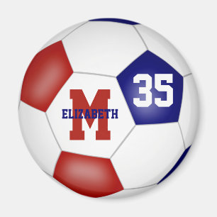 Aimant rouge bleu école couleurs enfants équipe de footba