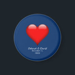 Aimant Rouge Coeur bleu Moderne minimaliste Mariage<br><div class="desc">Vous pouvez facilement changer les polices et les couleurs. Vous pouvez également ajouter votre logo et l'image arrière - plan comme vous le souhaitez.</div>