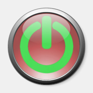 Aimant rouge de bouton de puissance