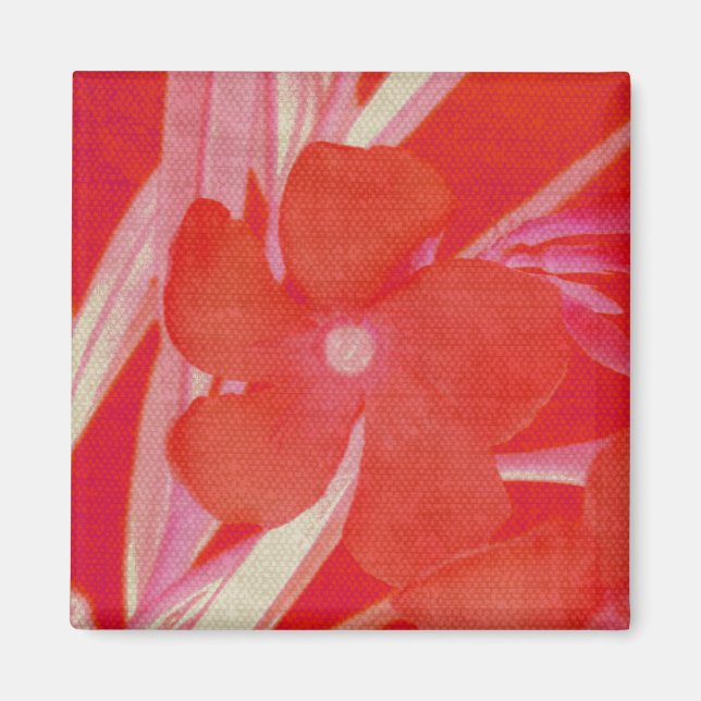 Aimant rouge de fleur (Devant)