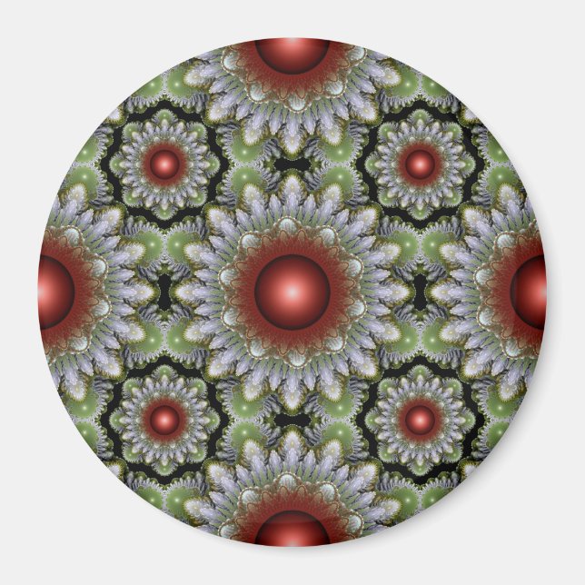Aimant rouge de Noël orange motif (Devant)