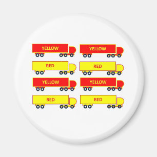 aimant rouge de réfrigérateur de camion de jaune