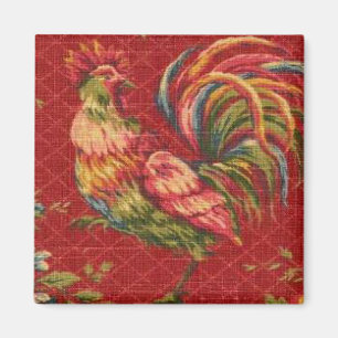 Aimant rouge de réfrigérateur de coq de pays