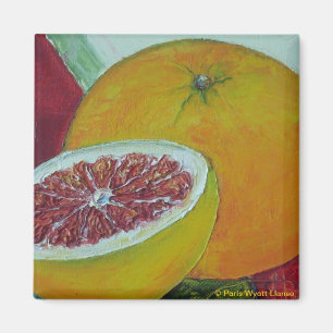 Aimant rouge de réfrigérateur de pamplemousse