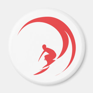 Aimant Rouge de surfer