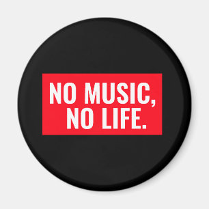 Aimant Rouge et blanc Design moderne Pas de musique Pas d