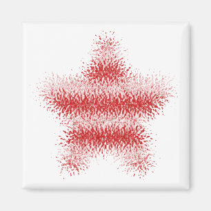 Aimant (rouge et blanc) rayé d'étoile déformé