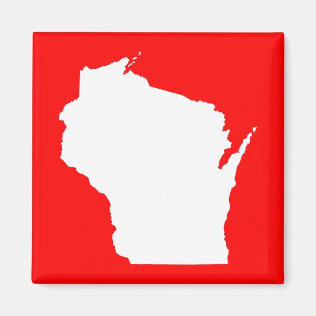 Aimant Rouge et Blanc Wisconsin (Devant)