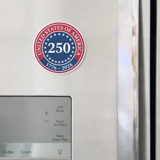 Aimant Rouge et Bleu Classique États-Unis d'Amérique 250 (In situ (réfrigérateur))