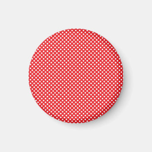 Aimant rouge et du blanc   de pois de motif