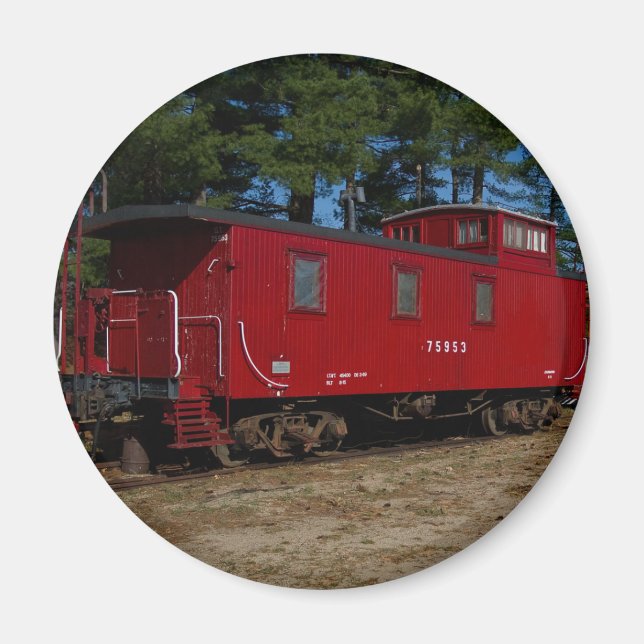 Aimant rouge et orange Caboose (Devant)