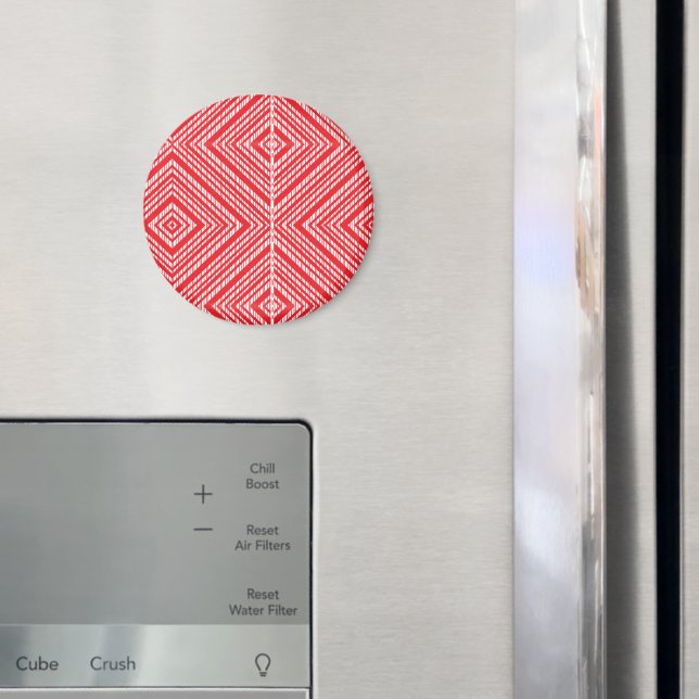 Aimant Rouge Géométrique | Accent Moderne Audacieu (In situ (réfrigérateur))