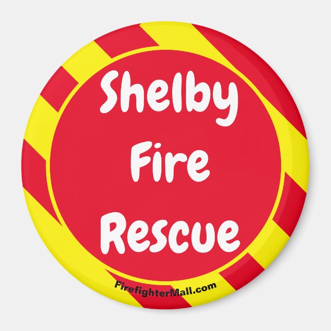 Aimant rouge/jaune Secourt incendie Shelby (Devant)