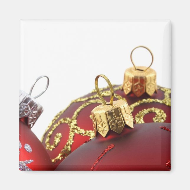 Aimant Rouge & Or Achat d'ornements de Noël (Devant)