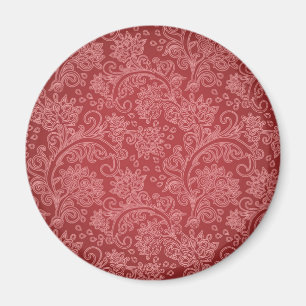 Aimant Rouge Paisley Damask Designer Floral Classic
