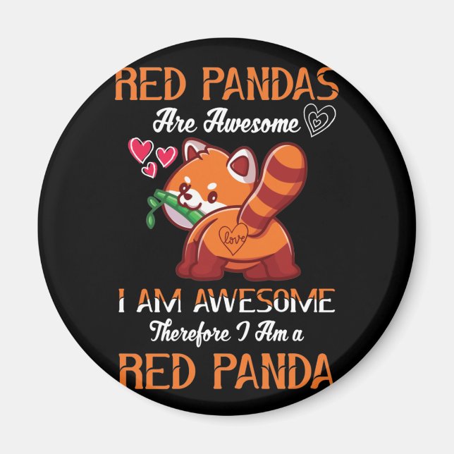 Aimant Rouge Panda Rouge Panda Lover Rouge Panda (Devant)