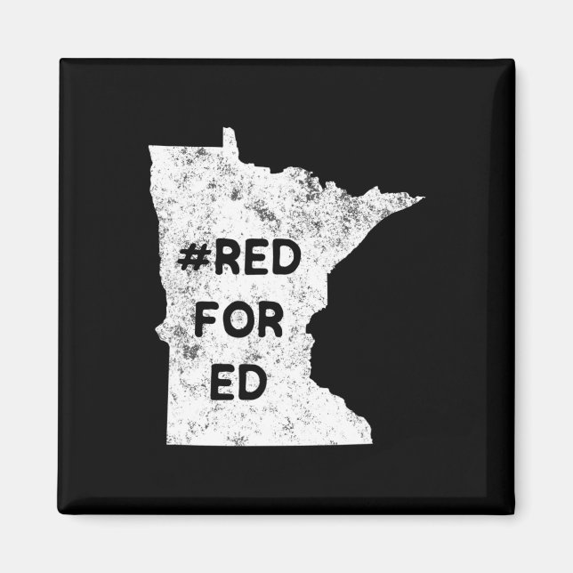 Aimant Rouge pour Ed Minnesota Enseignant Éducation publi (Devant)