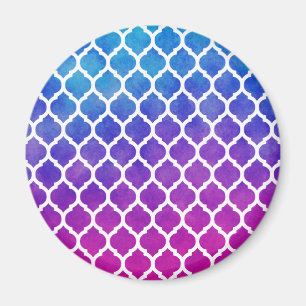 Aimant Rouge rose bleu Ombre Lattice marocain