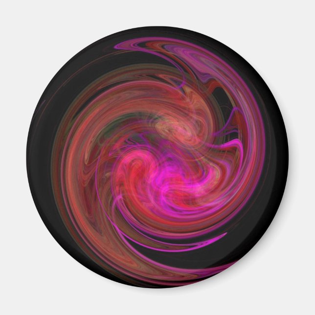 Aimant ROUGE ROSE CLAIR VORTEX, Art Fractal (Devant)