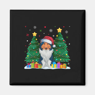 Aimant Rough Collie Amoureux de les chiens Santa Hat Ugly