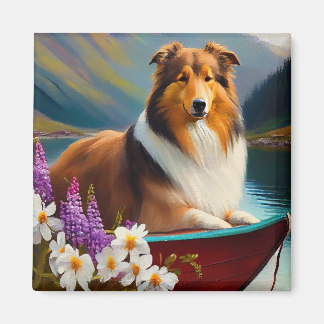 Aimant Rough Collie sur une pagaie : une aventure Pittore (Devant)