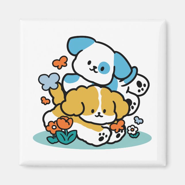 Aimant Rouler En Mai Comme De Joyeux Pups - Mignonne Chie (Devant)