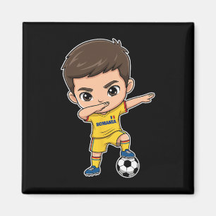Aimant Roumanie Dab Enfant Goal Cartoon Drapeau Roumain P