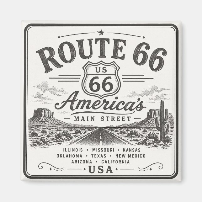 Aimant Route 66 100 Ans d'Art (Devant)