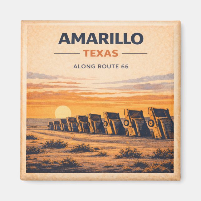 Aimant Route 66 Amarillo Texas Patrimoine Classique Couch (Devant)