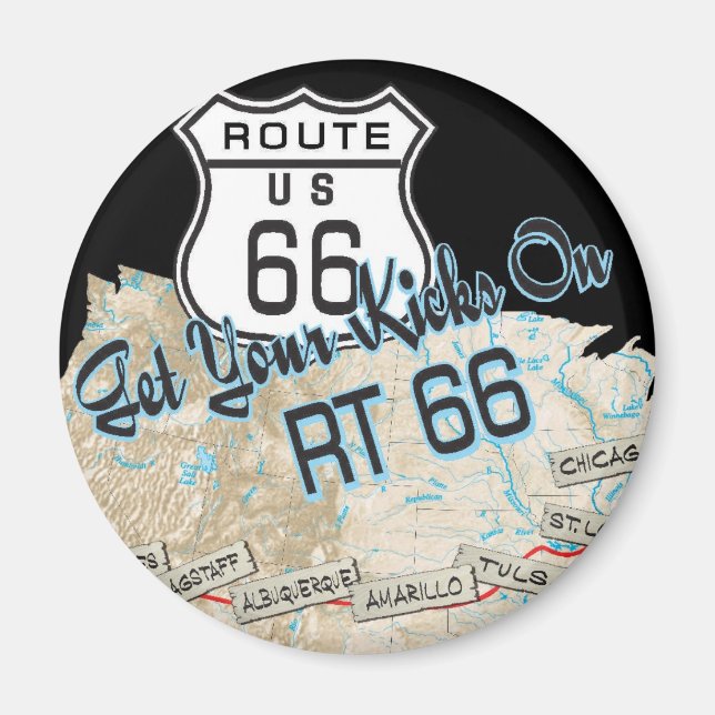 Aimant route 66 cadeaux (Devant)