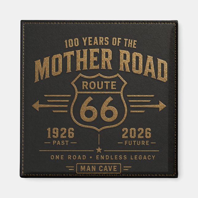 Aimant Route 66 Centenaire Héritage Black Gold (Devant)