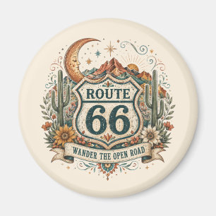 Aimant Route 66 occidentale Souvenir de coucher de soleil