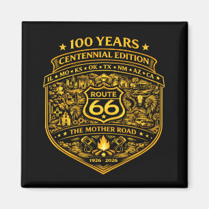 Aimant Route 66 Or Centenaire 100 Ans