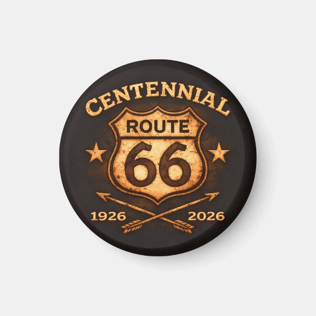 Aimant Route 66 : souvenir de conception centenaire (Devant)
