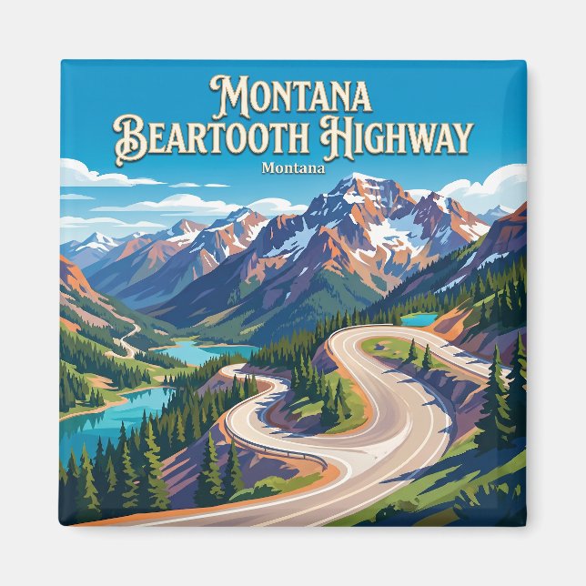 Aimant Route de Beartooth Montana (Devant)