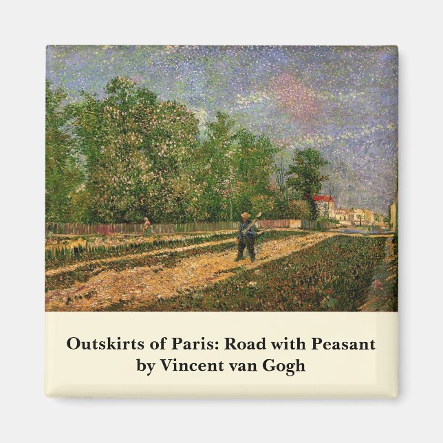 Aimant Route de Paris avec un paysan par Vincent van Gogh (Devant)