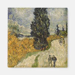 Aimant Route de Vincent van Gogh   avec des cyprès, 1890