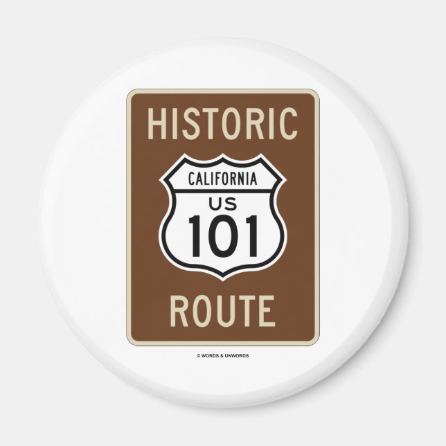Aimant Route historique US 101 Californie (Signal) (Devant)