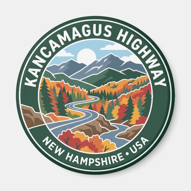 Aimant Route Kancamagus USA (Devant)