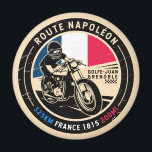 Aimant Route Napoléon | France | Motorcycle<br><div class="desc">Route Napoléon fait dans un emblème vintage et en détresse. C'est une route célèbre qui suit la route empruntée par Napoléon dans sa fuite de 1815 d'Elbe à Grenoble.</div>