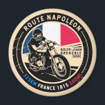 Aimant Route Napoléon | France | Motorcycle<br><div class="desc">Route Napoléon fait dans un emblème vintage et en détresse. C'est une route célèbre qui suit la route empruntée par Napoléon dans sa fuite de 1815 d'Elbe à Grenoble.</div>
