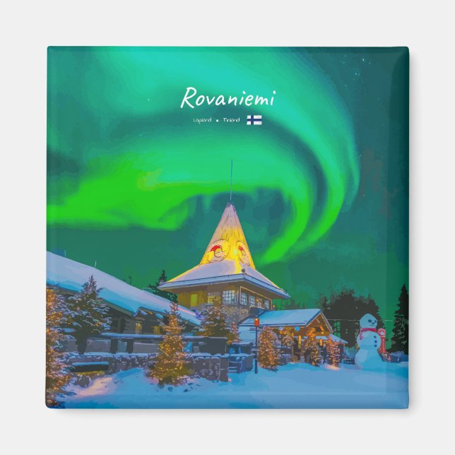 Aimant Rovaniemi, Finlande - Aurore magique  (Devant)