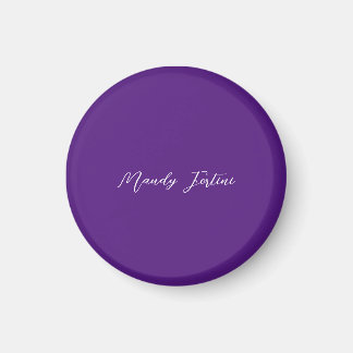 Aimant Royal Purple Plain Élégante Calligraphie minimalis