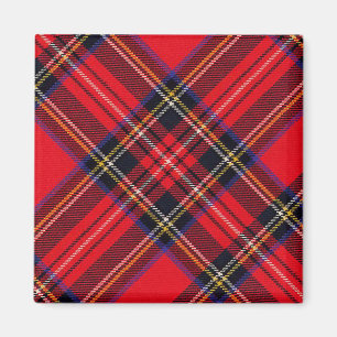 Aimant Royal Stewart tartan rouge noir plaid
