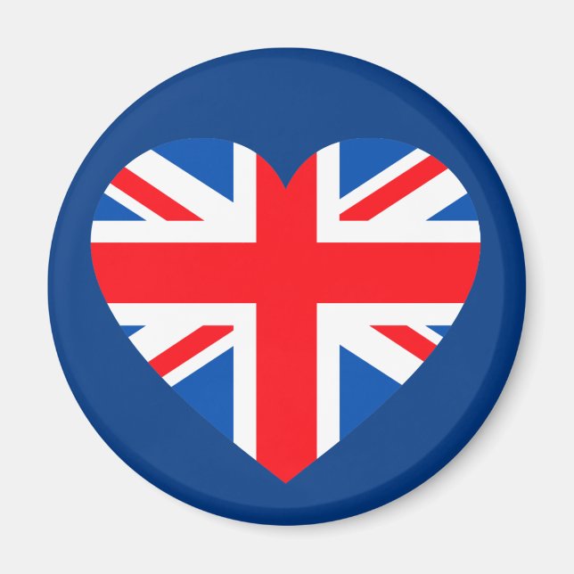Aimant Royaume-Uni British Flag Heart Grande-Bretagne (Devant)