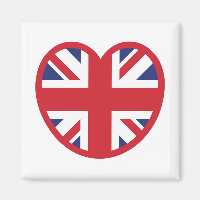 Aimant Royaume-Uni Union Jack Flag Heart (Devant)