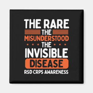 Aimant Rsd Crps Guerrier Orange Ribbon Maladie Invisible 