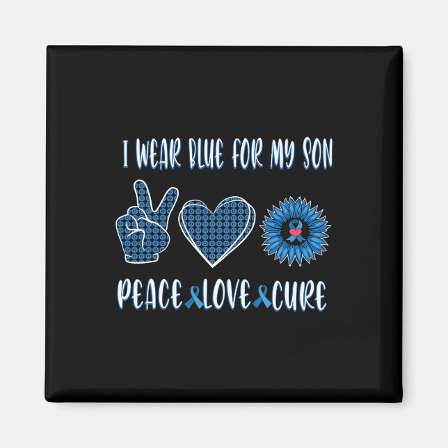 Aimant Ruban Bleu À Mon Fils Novembre Sensibilisation au  (Devant)