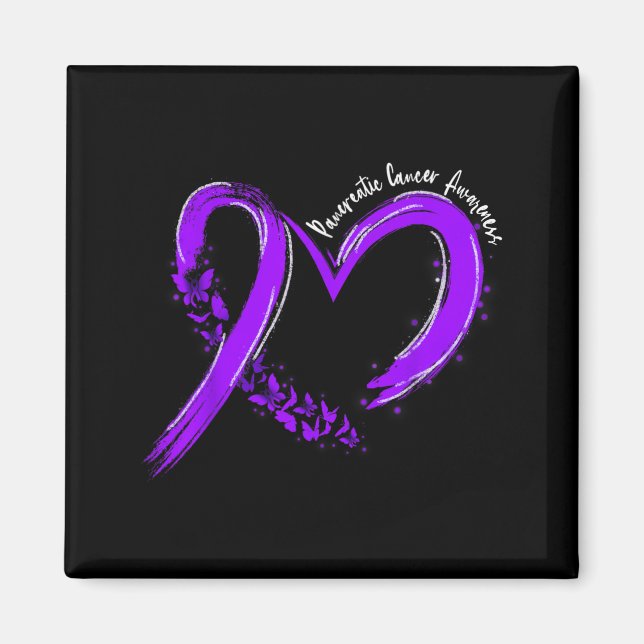 Aimant Ruban cardiaque violet de sensibilisation au cance (Devant)
